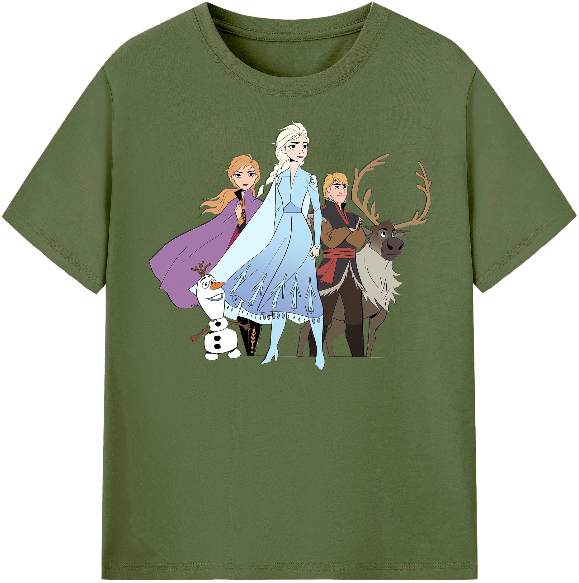 （画像用） アナと雪の女王 アンナ エルサ Frozen Anna Elsa 綿100％半袖Tシャツ（フロントプリント）